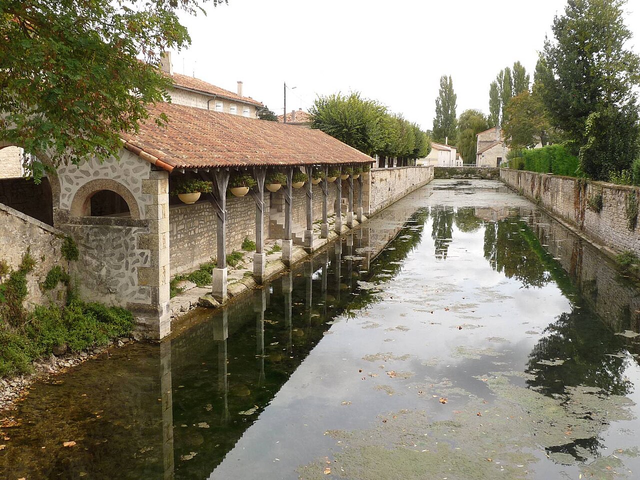 Rives du Lien et lavoir à Ruffec